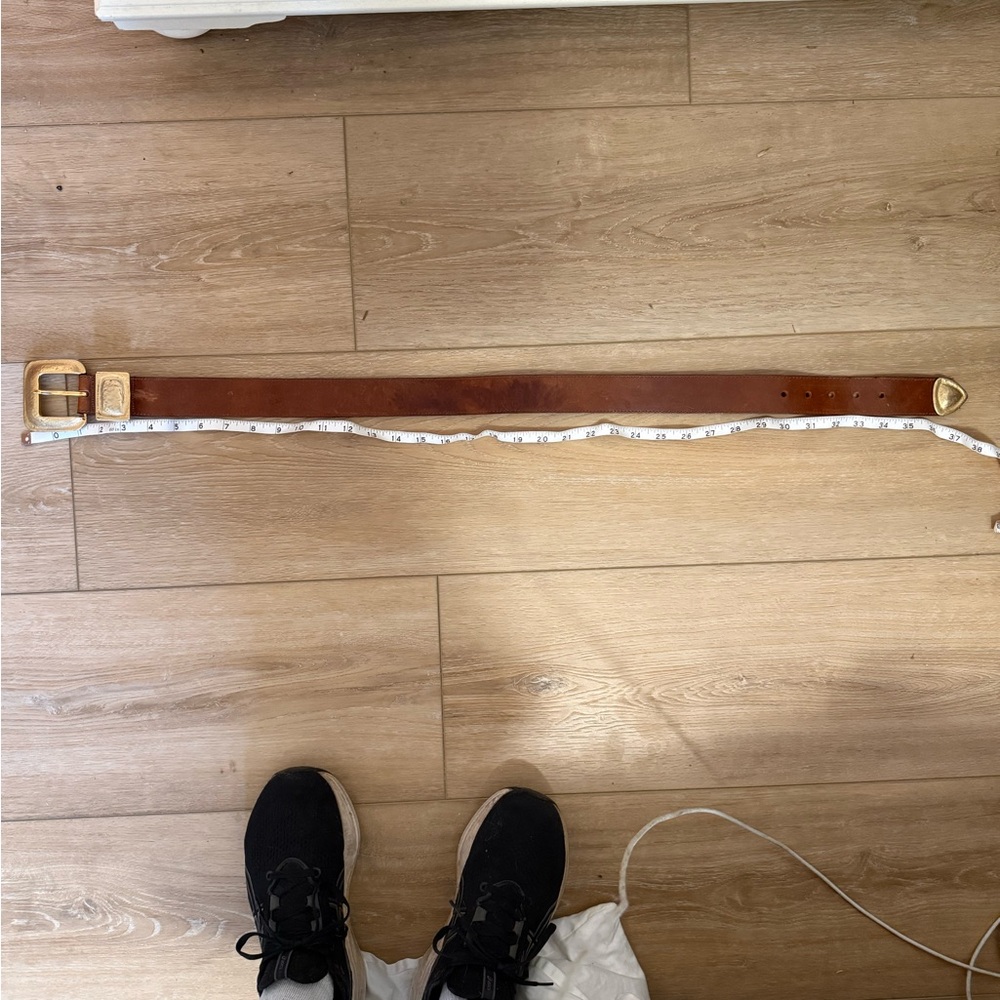 Paulith 1160 Brown Leather Vintage Belt with Gold Accents - Picture 16 of 16